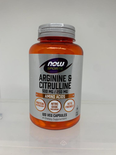 Arginine & Citrulline 500mg 250mg - 120 Caps Sabor Sin Sabor