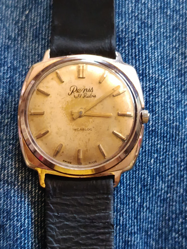 Reloj Mecánico Vintage Enchapado Oro Renis 17 Rubis Suizo (Usado)