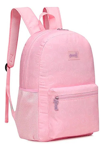 Mochila Escolar Muaa Urbana Bolsillo Ajustable Reforzada Color Rosa/lila