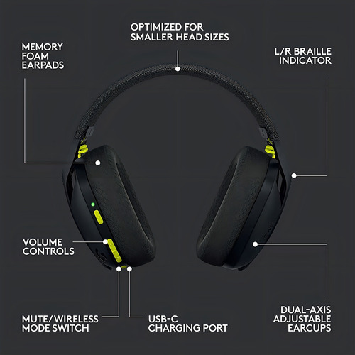 Headset gamer sem fio Logitech G435 preto