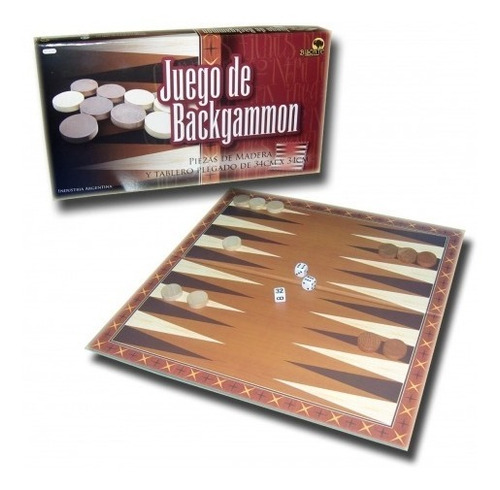 Backgammon Piezas De Madera Y Tablero Plegado Marca Bisonte