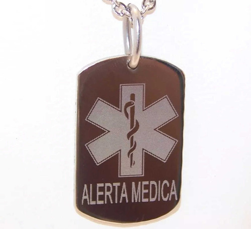 Medalla Acero Alerta Médica Personalizada Identidad Garantía