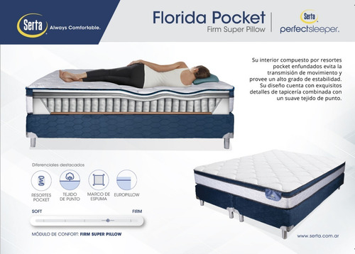 Sommier Serta Florida Resortes Pocket 180x200