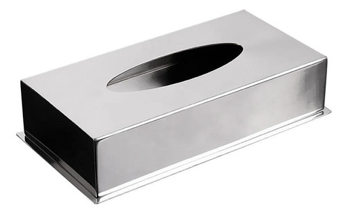Caja De Pañuelos De Acero 22 X 10.7 X 5.4 Cm Plata