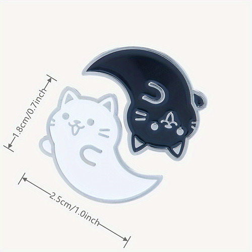 Broches Pines Pins Prendedor Pack 2 Gatos Gatitos Yin Y Yang