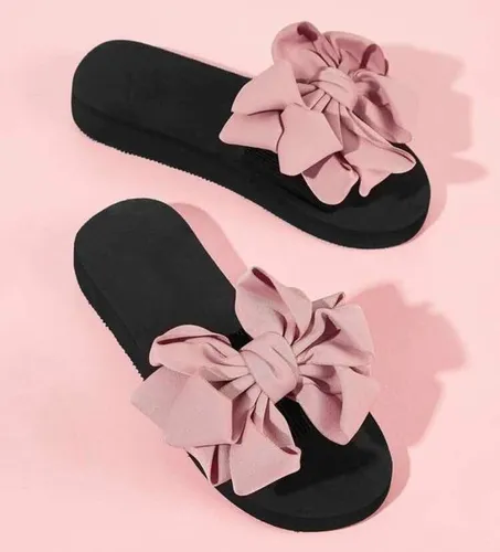 Sandalias negras con moño sales