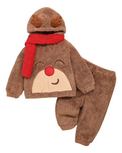 Bebé Niño Capucha Teddy Con Bordado De Dibujos Animados