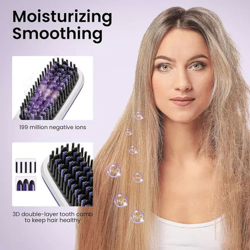 Novo Pente De Alisamento De Cabelo Portátil Sem Fio Lcd