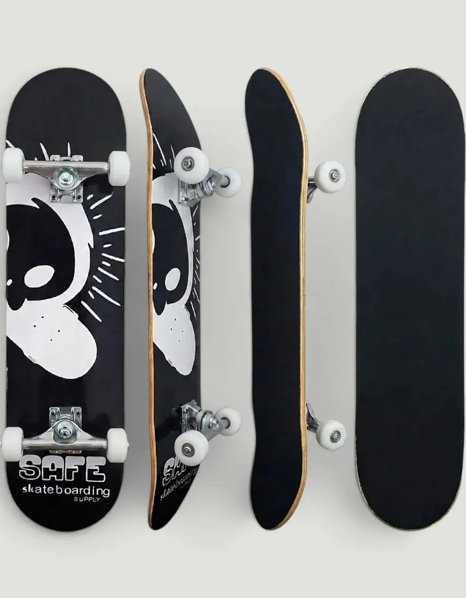 Skate Completo Montado Para Crianças E Adultos Até 100kg Preta