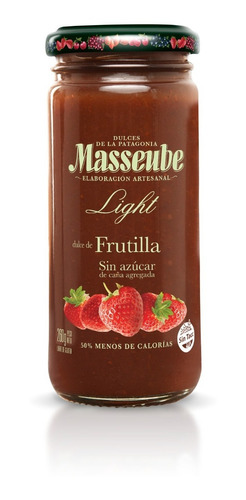 Mermelada De Frutilla Light Masseube Natural 260gr X 4u