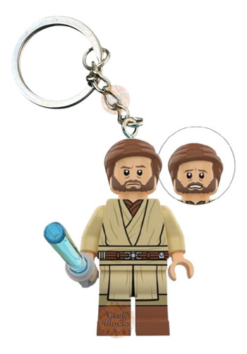 Chaveiro Lego Artesanal Star Wars Vários Personagens Geek Obi-wan Kenobi Chaveiro