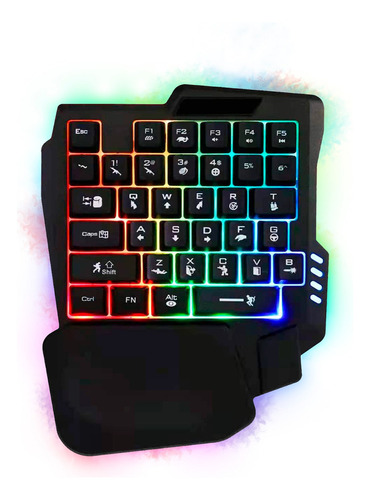 R Rgb Reptilex Una Mano Rx0056 Color del teclado Negro Idioma Español Latinoamérica