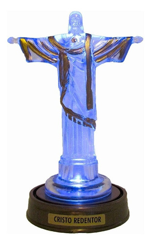 Imagem Cristo Redentor Jesus Cristo Rio De Janeiro Luminária Cor da cúpula Azul Cor da estrutura Ouro-envelhecido