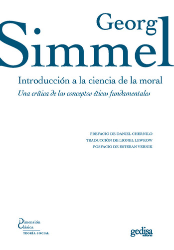 Introducción A La Ciencia De La Moral - Simmel, Georg