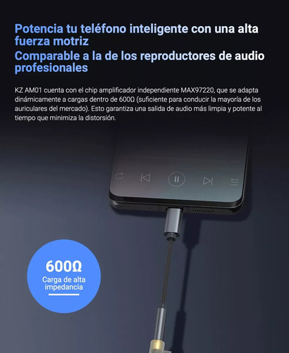 Adaptador Para Auriculares Usb-c A Miniplug Kz Am01