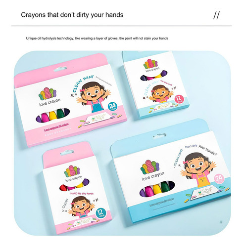 Los Crayones De Maní Para Niños Son Seguros, Inodoros, No Tóxicos, No Ensucian Las Manos, 24 Colores, Marca Angel