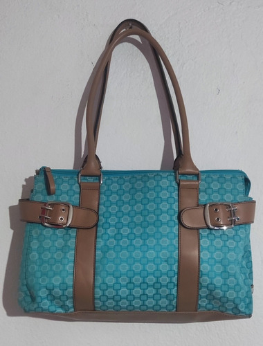 Bolsa Nine West Dama Original Turquesa Tela Amplia