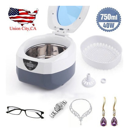 750ml Digital Ultrasonidos Limpiador Joyería Gafas Dentadura