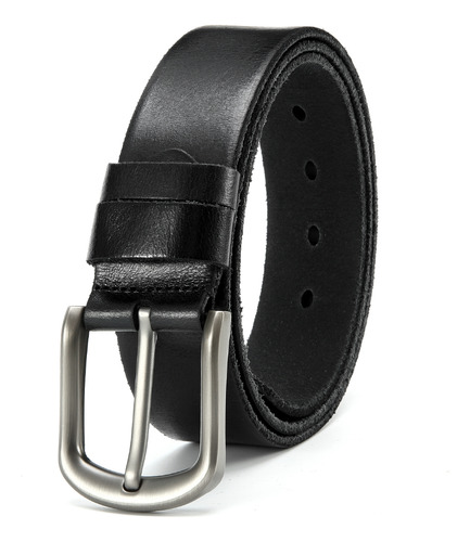 Cinturón Con Hebilla Para Hombre, A La Moda Y Sencillo Negro