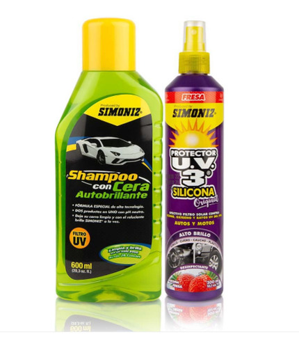 Kit Shampoo Cera 600ml + Silicona Fresa 300ml Simoniz