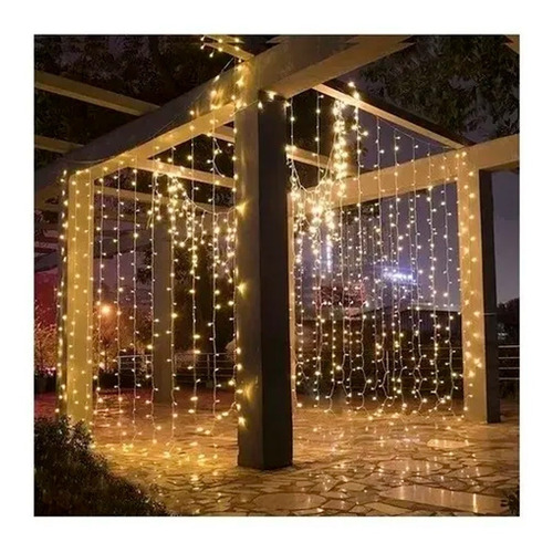 Cortina Led 320 Luces Efecto Cascada Decorativa 3 X 3 Mts