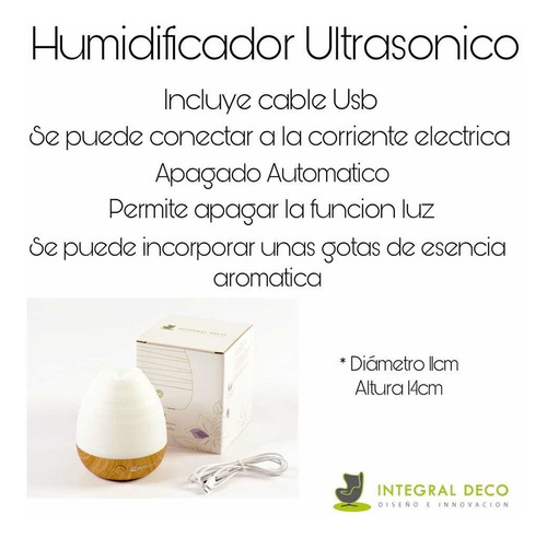 Imagen 7 de 10 de Difusor Aromatizador Ambientes Humidificador Ultrasónico