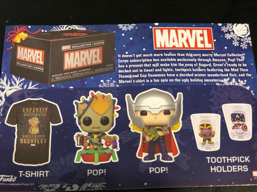 Marvel Collector Corps Funko Pop Amazon Groot Thor Remera Xl