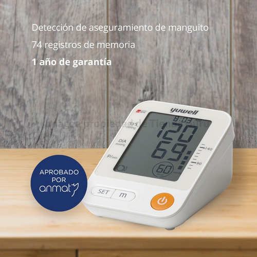 Imagen 4 de 6 de Tensiometro Digital De Brazo Yuwell Maverick Memorias Ye670a