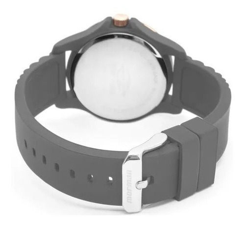 Relógio Mormaii Feminino Multifunção Silicone Cinza Garantia