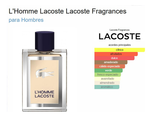 Perfume Lacoste L Homme Ldt 100ml. Para Caballeros