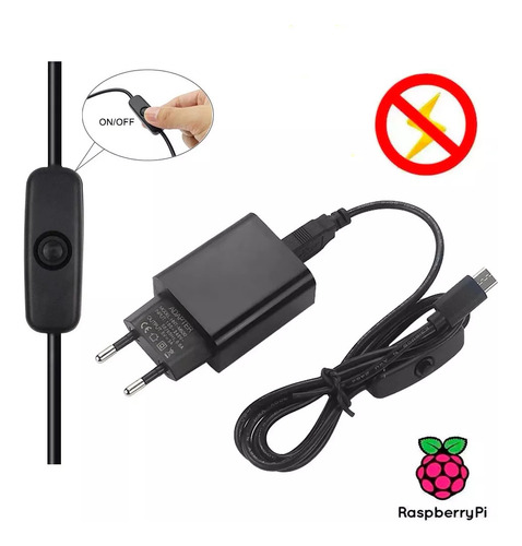 Fonte On/off+ Case, Cooler P/raspberry Pi3 B B+, Hdmi + 32gb