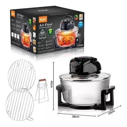 Horno Freidora Halógeno Antiadherente Multifuncional 12 Lts