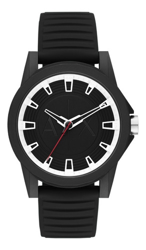 Reloj Hombre Armani Exchange Outerbanks De Caucho Color de la correa Negro