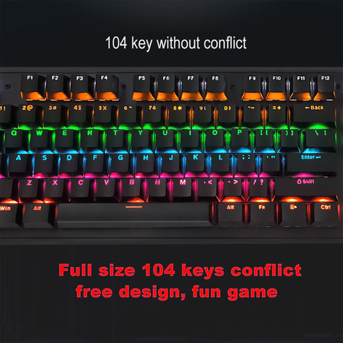 Teclado Mecânico Biojee Wired 104 Teclas Real Gaming Rainbow