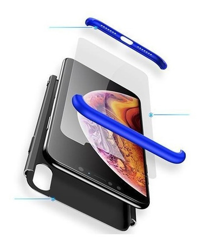 Imagen 5 de 6 de Carcasa Para iPhone X O Xs 360° Marca - Gkk + Hidrogel