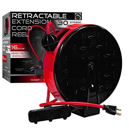 Copperpeak  Cable De Extension Retractil 30 Pies Reel Techo 