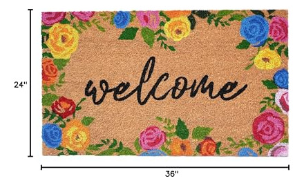 Felpudo De Bienvenida Con Rosas Coloridas 61 X 91 Cm