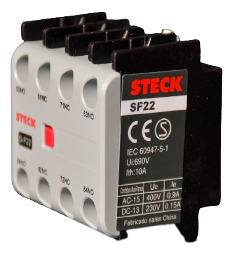 Bloque Contacto Aux Frontal 2na+2nc P/contactor Steck Sf22