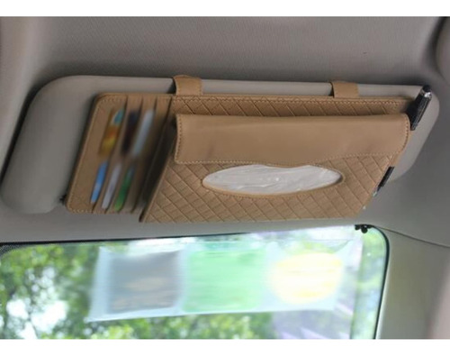 Car Tissue Box Pu Leather Sun Visor Hanging Seat Back