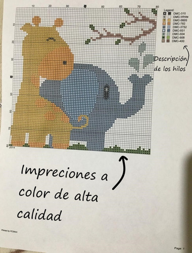 100 Patrones En Punto De Cruz Con Divertidos Diseños Impreso