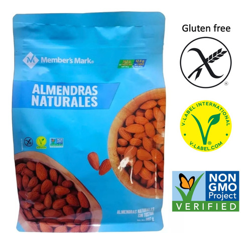 Bolsa De Almendras Naturales Sin Tostar Member's Mark 907 Gr