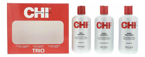 Chi Trio Infra Shampoo Tratamiento Y Silk Infusion 355ml C/u