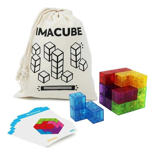 Juego Magnético Braintoys Imacube 7 Piezas + 54 Tarjetas