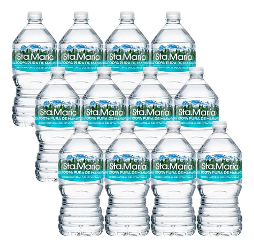 Agua De Manantial Sta. María 12 Botellas De 1 Litro C/u