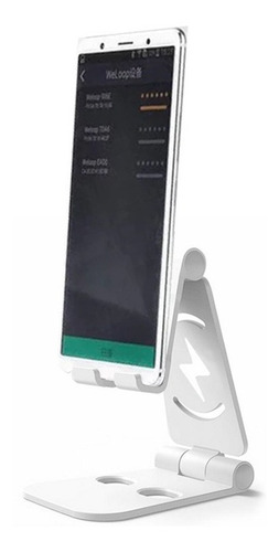 Soporte Universal Plegable Antiderrapante Tablet Celular Color Blanco