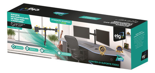 Suporte Multiarticulado De Mesa Para 2 Monitores 14 A 27