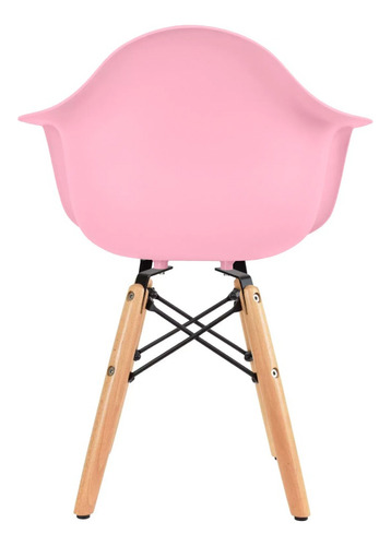 Set Mesa Circular Infantil Y Silla Eames Con Descansabrazos Rosa
