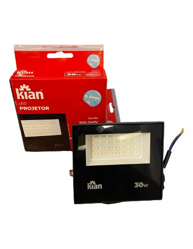 Kit Com 2x Refletores Kian 30w 6500k Luz Branco Frio
