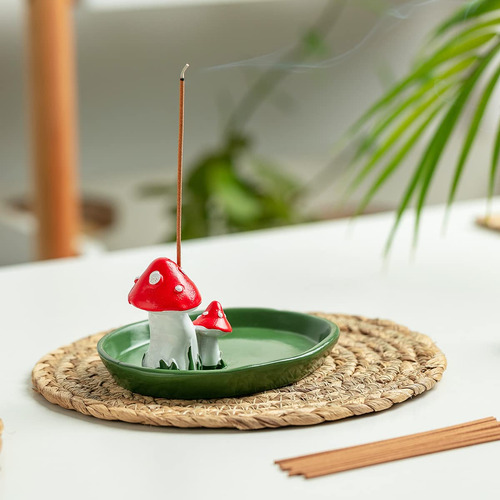 Soporte Para Incienso De Hongos Con Quemador De Resina