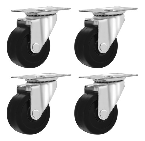 4 Ruedas De Goma Giratorias 50mm Para Muebles Y Carritos